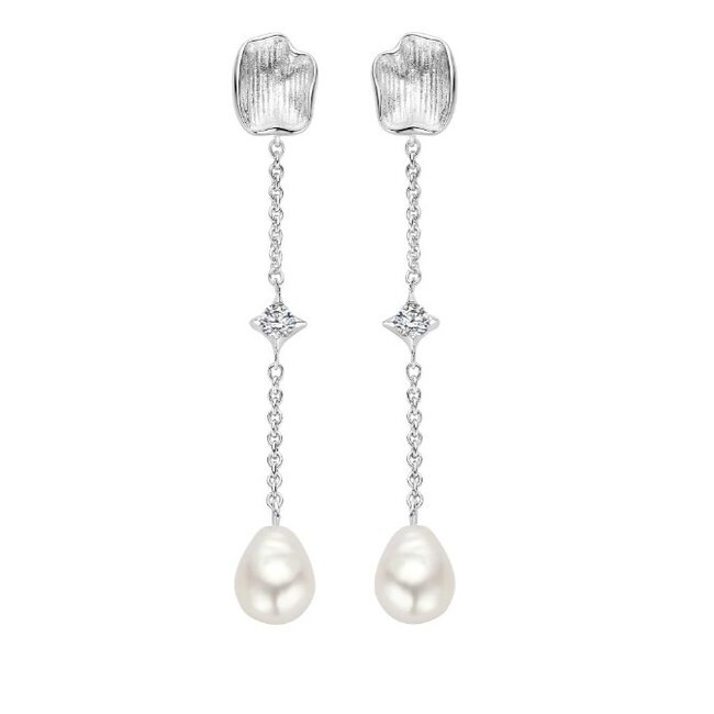 FJF oorbel Bella pearl zirkonia FJF0030032SWH