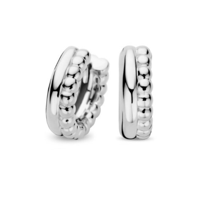 FJF FJF oorringetjes Classic Hoop half Ball FJF0030047SRH