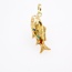 14k gouden hanger Vis met kleuren