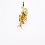 14k gouden hanger Vis met kleur