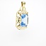 14k gouden hanger gezet met Topaas