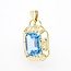 14k gouden hanger gezet met Topaas