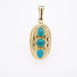 14k hanger met  Turkoois