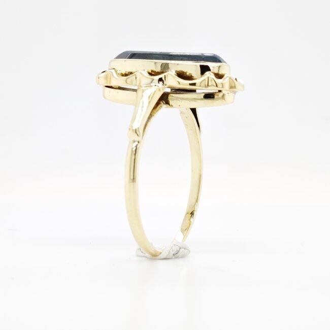 Occ 14k ring met Aquamarijn 4.1gram mt 19