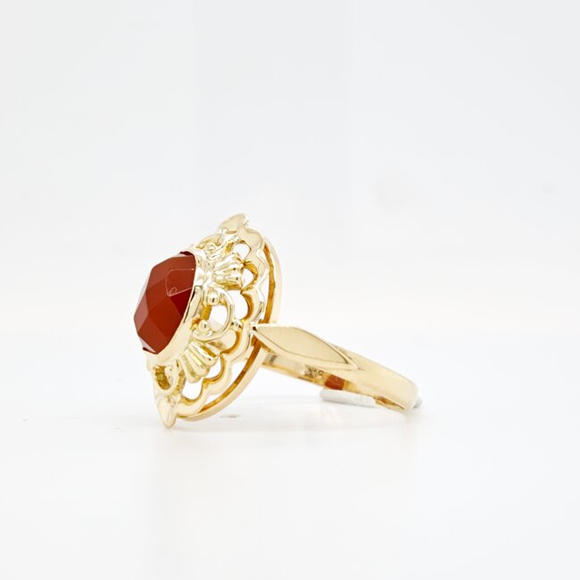 14k gouden ring met Carneool