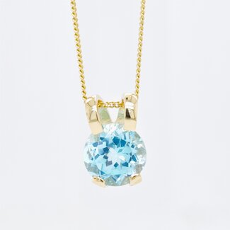 14k hanger met collier met Aquamarijn