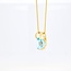 Occ 14k hangr/coll met Aquamarijn 4,1gr coll45cm