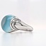 Occ 18k witgd ring Turqoise Kristal van Bigli 10.8g Luna