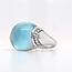 Occ 18k witgd ring Turqoise Kristal van Bigli 10.8g Luna