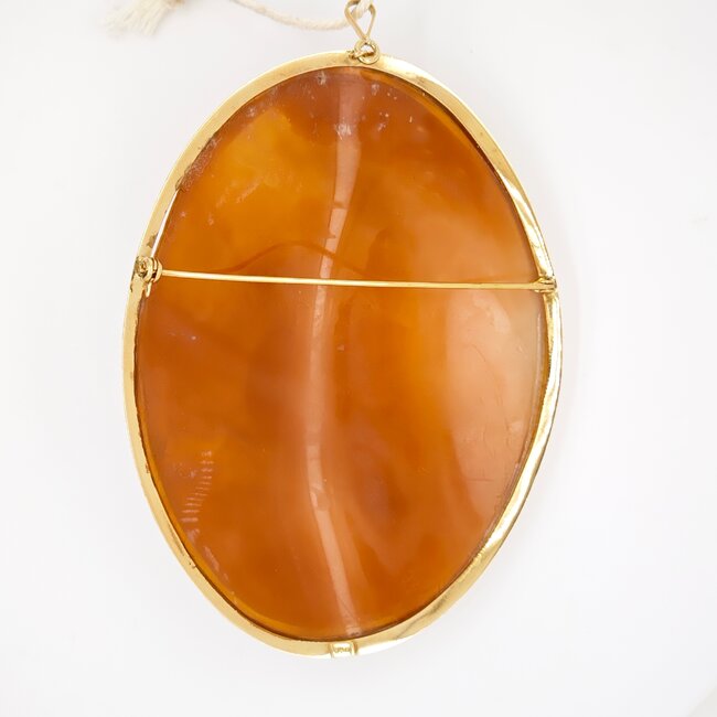 14k hanger/broche gezet met echte schelp Camee