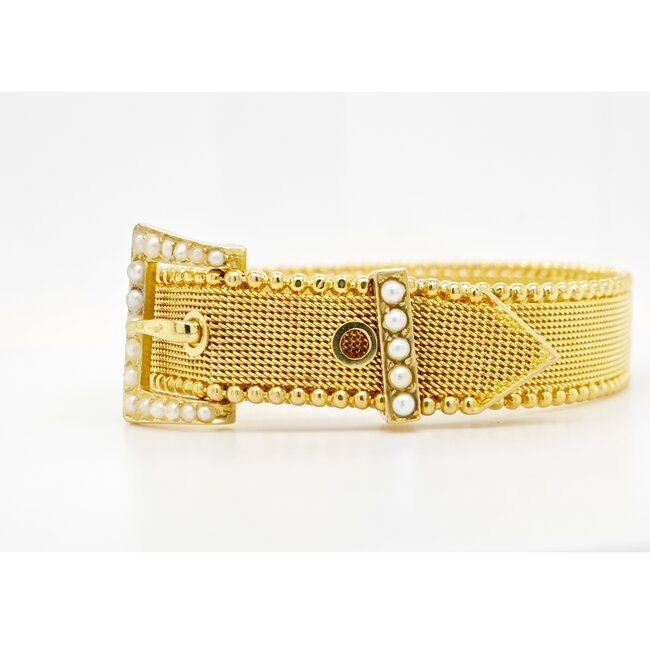 Occ 14k mesh armband Parels 25g L22/B1.2cm