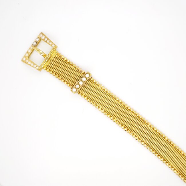 Occ 14k mesh armband Parels 25g L22/B1.2cm
