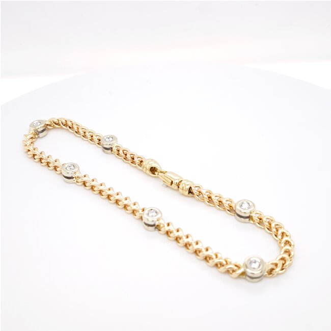 Occ 14k armband 0.30ct Brilj 13gram l20cm