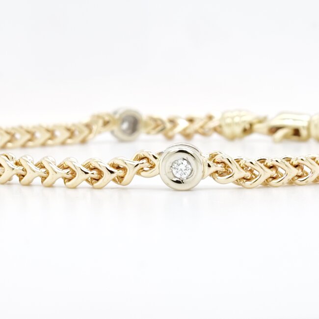 Occ 14k armband 0.30ct Brilj 13gram l20cm