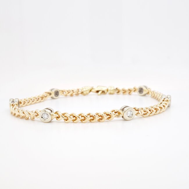 14k gouden armband met briljanten