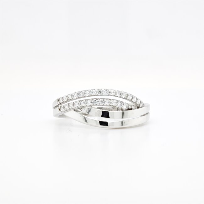 14k witgouden ring met Zirkonia