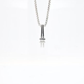 Occ 14k witgouden collier met hanger