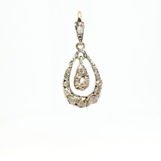 Occ 14k en zilveren hanger met Roosdiamant