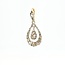14k gouden en zilveren hanger met  Roosdiamant
