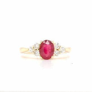 ROS  Jewel Design 14k  ring met Robijn en  briljant