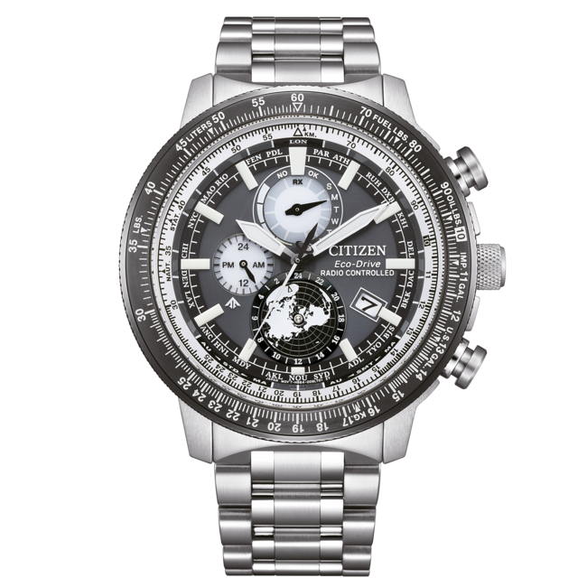 CITIZEN Eco-Drive. Radio Controlled. stalen band. BY3005-53H