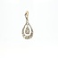 14k gouden met zilveren hanger met Roosdiamant