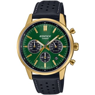 casio Edifice. Leren band. Chronograaf. EFR-575CL-3A