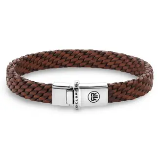 Rebel&Rose Zilver/Leder Armband Cognac.RR-L0169-S-L