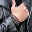 Rebel&Rose Zilver/Leder Armband Cognac.RR-L0169-S-L
