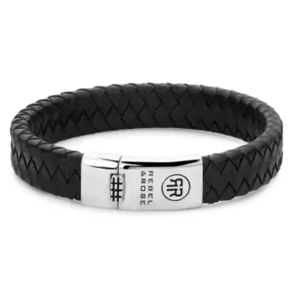 Rebel&Rose Zilver/Leder Armband.  RR-L0141-S-L
