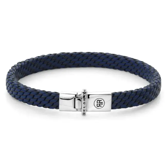 Rebel&Rose Zilver/Lder Armband.  RR-L0166-S-M