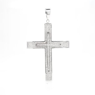 Occ 14k witgd hanger Kruis met ca 2ctBrilj 10gr