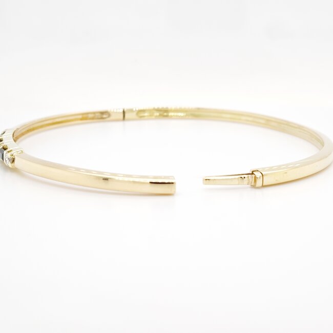 14k gouden armband met 3 Saffieren en 4 Briljanten