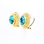 18k bicolor gouden oorbellen met Turkoois