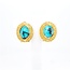 18k bicolor gouden oorbellen met Turkoois