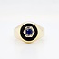 Occ 14k bicolor ring met Saffier en Onyx