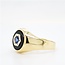 Occ 14k bicolor ring met Saffier en Onyx