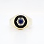 Occ 14k bicolor ring met Saffier en Onyx
