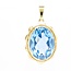 14k hanger met Synthetische Aquamarijn
