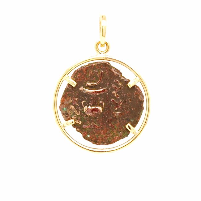 14k hanger met een Bronzen plaatje