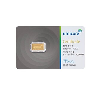 umicore Umicore 1 gram gold bar 99.99%