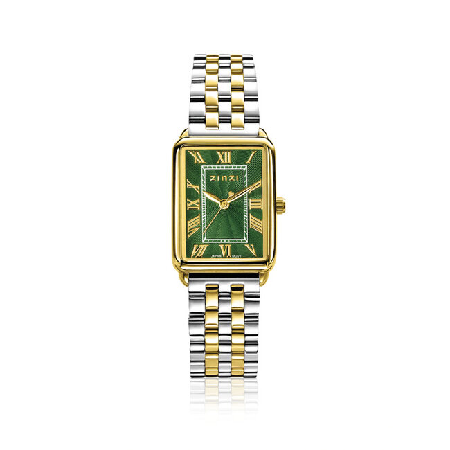 ZINZI  Elegance Horloge 28mm groene w.plaat stln band. ZIW1935