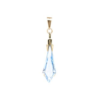 14k gouden hanger met Synth Aquamarijn