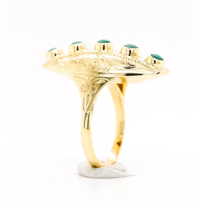 Occ 14k ring Turkoois 3.7gram mt 15