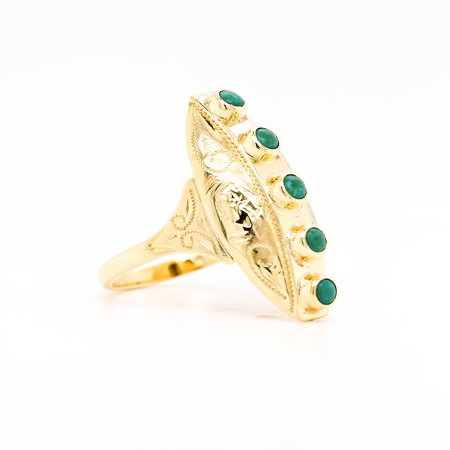 14k gouden  ring  met Turkoois