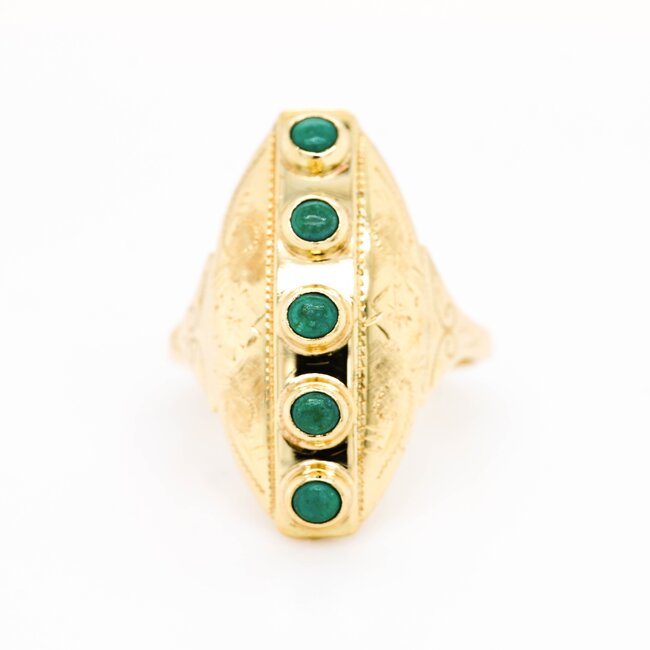 Occ 14k ring Turkoois 3.7gram mt 15