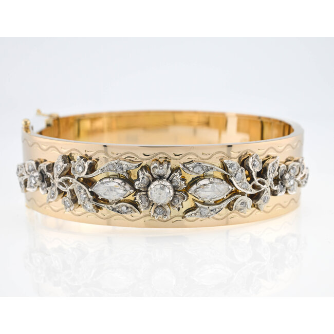 Occ 14k/zilver armb OldCutDia 52.9g 6.5cm