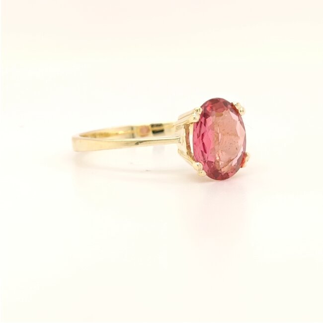Occ 14k ring met roze Tourmalijn 2.2g mt 17.75