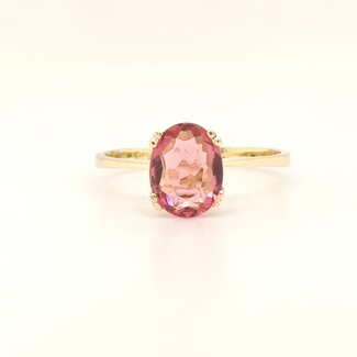Occ 14k ring met roze Tourmalijn 2.2g mt 17.75
