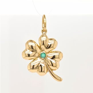 new 14k hanger klaver4 smaragd 4gr